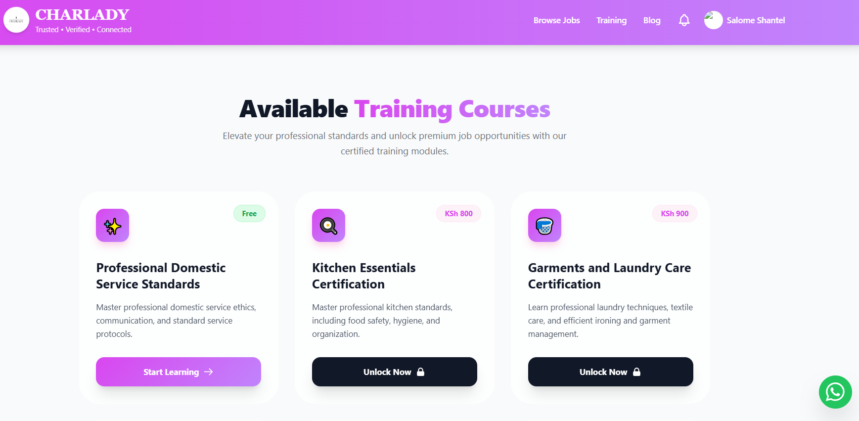 CHARLADY Training Courses